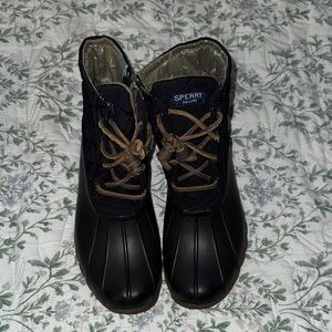 Sperry Black Quilted Duck Boots